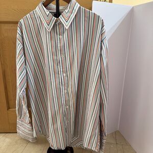 Mikasi De Coutier Men’s Dress Shirt French Cuffs Wingtip Collar 2XL Stripe‎